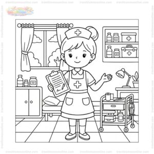Tranh tô màu cô y tá đẹp Tranh tô màu cô y tá đẹp