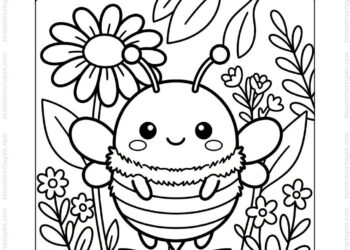 Tranh tô màu con ong chibi
