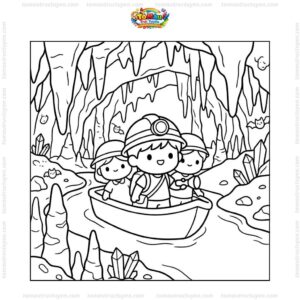 Tranh tô màu động Phong Nha chibi