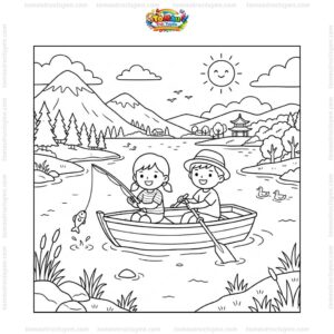 Tranh tô màu hồ Dầu Tiếng đẹp