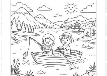 Tranh tô màu hồ Dầu Tiếng đẹp