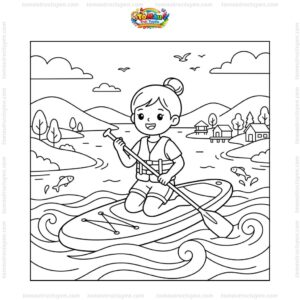 Tranh tô màu hồ Trị An đẹp
