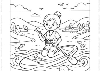 Tranh tô màu hồ Trị An đẹp