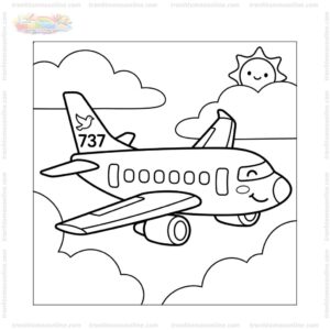 Tranh tô màu máy bay Boeing 737 cho bé