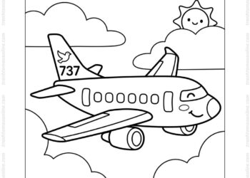 Tranh tô màu máy bay Boeing 737 cho bé