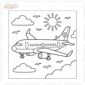 Tranh tô màu máy bay Boeing 737 đơn giản