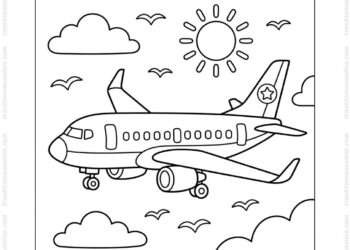 Tranh tô màu máy bay Boeing 737 đơn giản