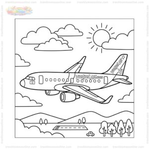 Tranh tô màu máy bay Vietjet Air Tranh tô màu máy bay Vietjet Air
