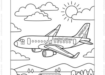 Tranh tô màu máy bay Vietjet Air