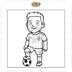 Tranh tô màu Messi cute