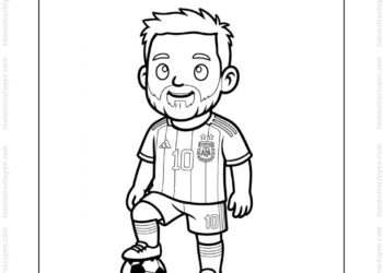Tranh tô màu Messi cute