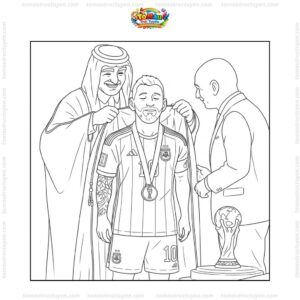 Tranh tô màu Messi vô địch