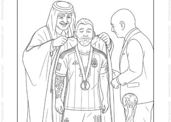 Tranh tô màu Messi vô địch