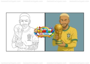 tranh tô màu neymar