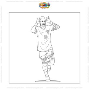 Tranh tô màu Neymar ăn mừng