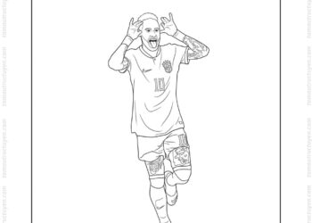 Tranh tô màu Neymar ăn mừng
