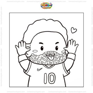 Tranh tô màu Neymar chibi