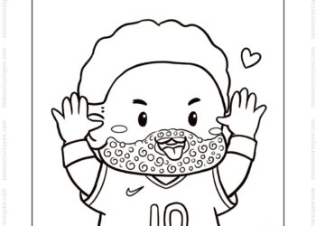 Tranh tô màu Neymar chibi