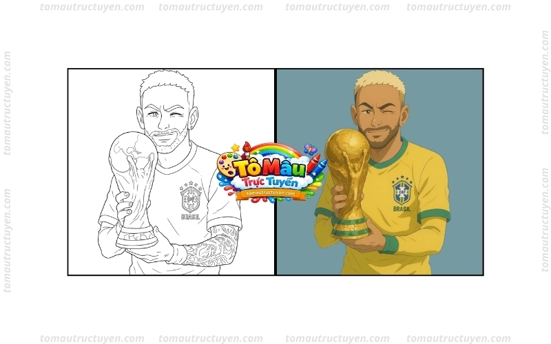 tranh tô màu neymar