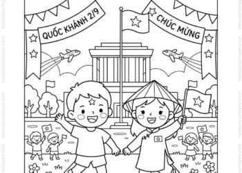 Tranh tô màu ngày Quốc khánh 2/9