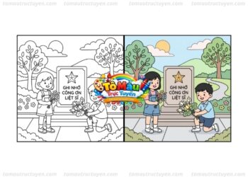 tranh tô màu ngày thương binh liệt sĩ