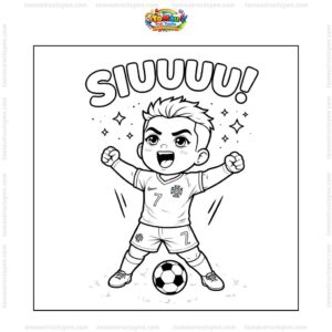 Tranh tô màu Ronaldo ăn mừng