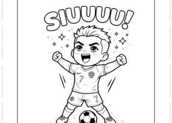 Tranh tô màu Ronaldo ăn mừng