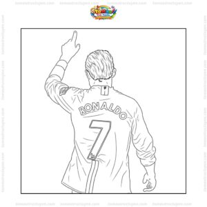 Tranh tô màu Ronaldo áo đỏ