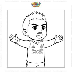 Tranh tô màu Ronaldo chibi