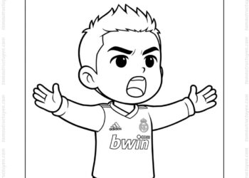 Tranh tô màu Ronaldo chibi