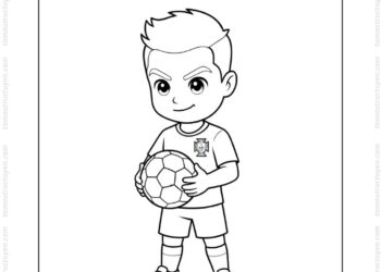 Tranh tô màu Ronaldo cute