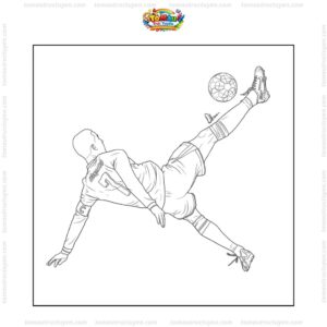 Tranh tô màu Ronaldo sút bóng