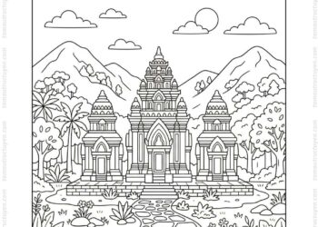 Tranh tô màu rừng núi Thánh Địa Mỹ Sơn