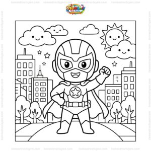 Tranh tô màu siêu nhân chibi