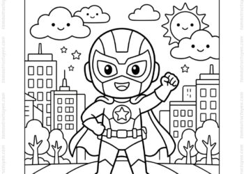 Tranh tô màu siêu nhân chibi