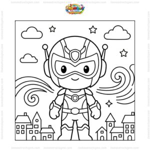 Tranh tô màu siêu nhân cuồng phong chibi