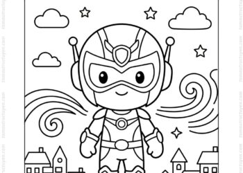 Tranh tô màu siêu nhân cuồng phong chibi