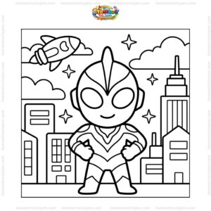 Tranh tô màu siêu nhân điện quang chibi