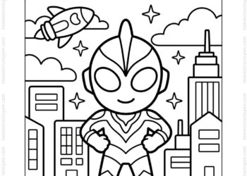 Tranh tô màu siêu nhân điện quang chibi