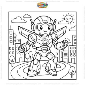 Tranh tô màu siêu nhân robot biến hình