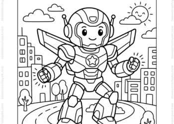 Tranh tô màu siêu nhân robot biến hình