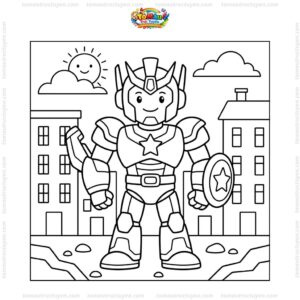Tranh tô màu siêu nhân robot cho bé