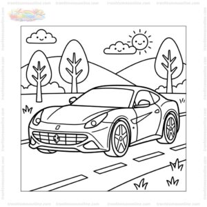Tranh tô màu siêu xe Ferrari