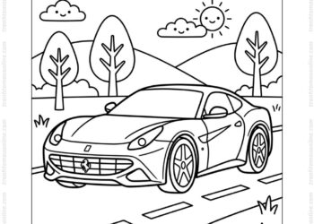 Tranh tô màu siêu xe Ferrari