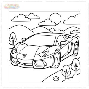 Tranh tô màu siêu xe Lamborghini