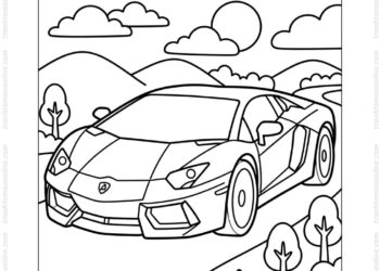 Tranh tô màu siêu xe Lamborghini