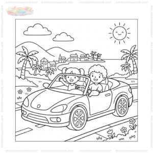 Tranh tô màu siêu xe mui trần