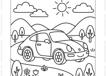Tranh tô màu siêu xe Porsche