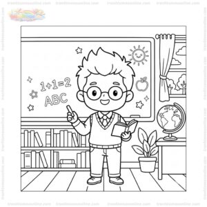 Tranh tô màu thầy giáo chibi Tranh tô màu thầy giáo chibi