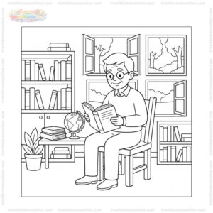 Tranh tô màu thầy giáo đọc sách Tranh tô màu thầy giáo đọc sách